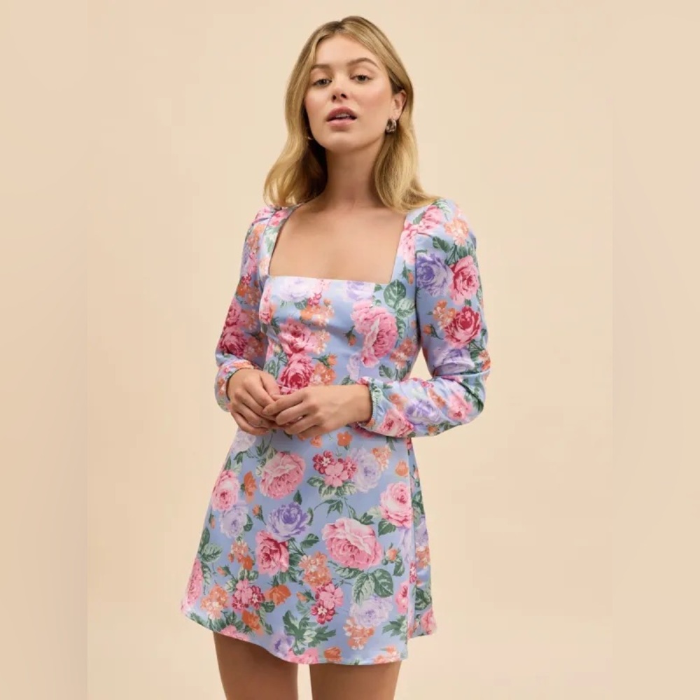 Park & Fifth Harper Mini Square Neck Dress Floral S